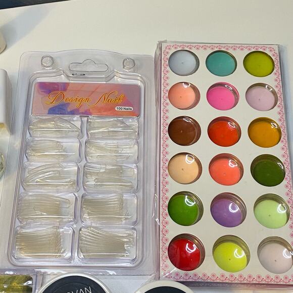 Morovan Professional Acrylic Nail Kit - Glitter Acrylic Powder 21 Piece Lot - Picture 5 of 10